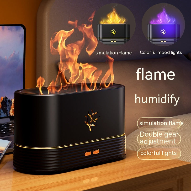 “LED Flame Night Lamp & Humidifier – Home Decor Essential