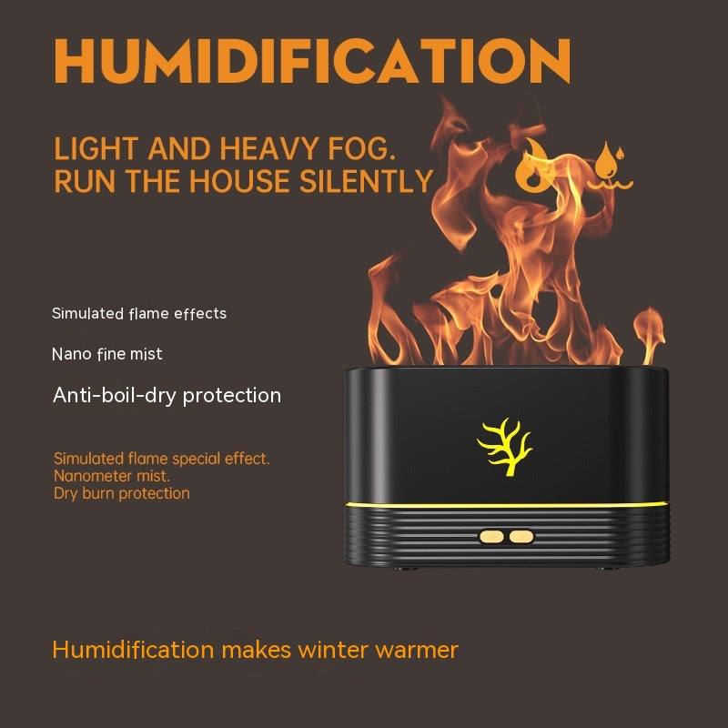 “LED Flame Night Lamp & Humidifier – Home Decor Essential